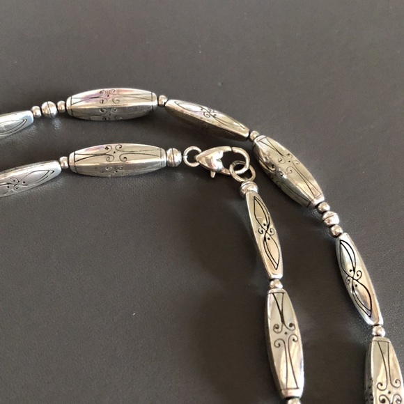 Brighton etched elongated beads long necklace - Picture 7 of 8